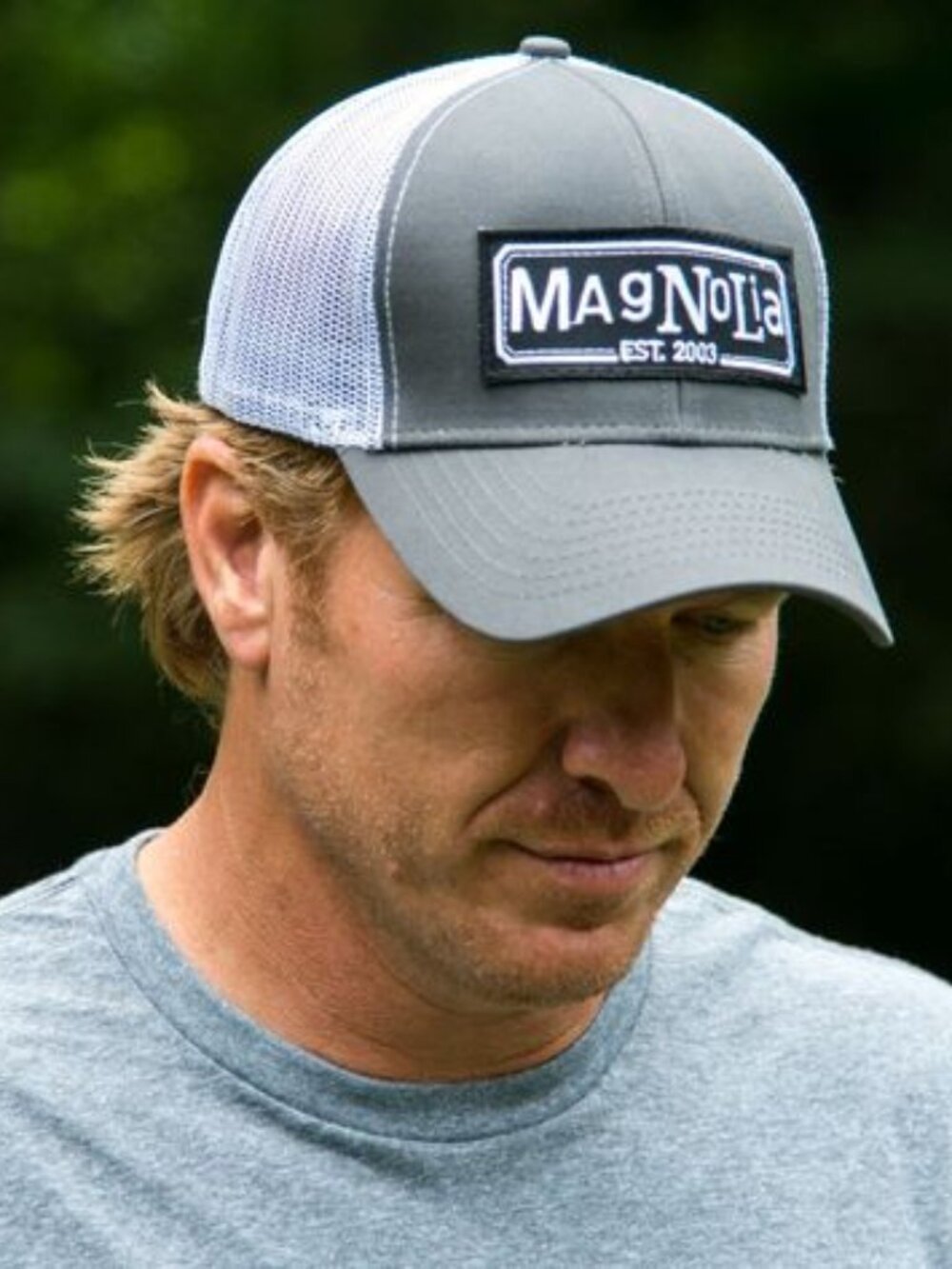 Magnolia Est. 2003 Gray Trucker Snap Back Hat Fixer Upper Chip Joanna Gaines